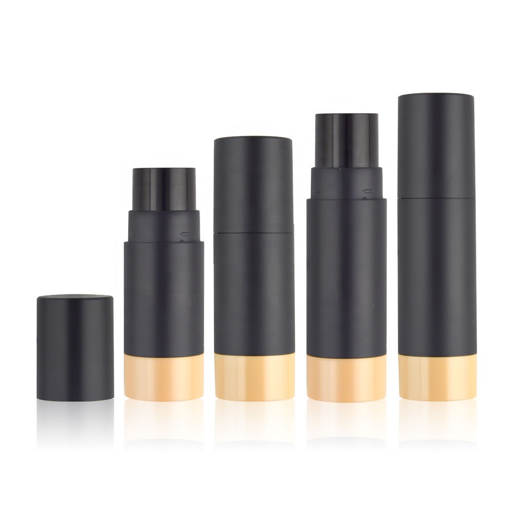 Wholesale Matte Black Plastics Custom Private Label Cosmetics Container Panstick Makeup Empty Foundation Stick Tube Packaging